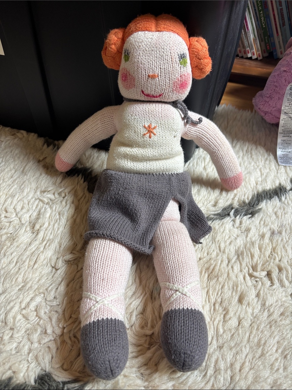 Blabla Kids Hand-Knit Doll with Orange Hair and Pink Accents